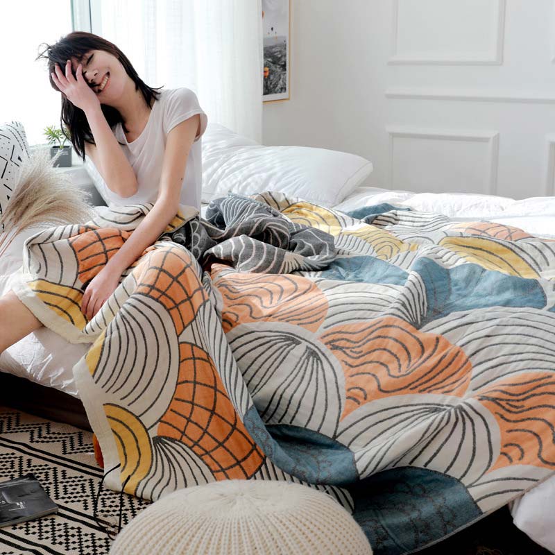 Cotton Quilt | Shell Print | Reversible Design | Full/Queen Size
