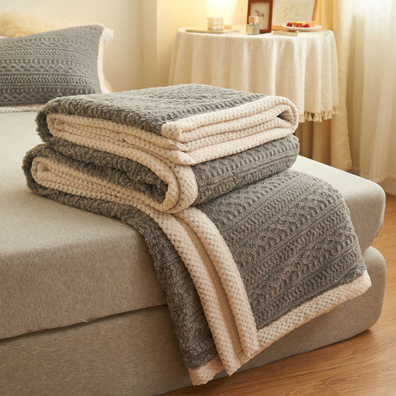 Jacquard Fleece Blanket | Double-Sided Polyester | Queen Size