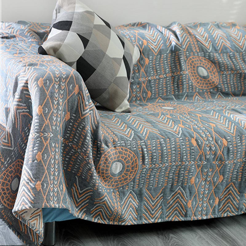 Boho Cotton Quilt | Reversible Striped Design | Full/Queen/King Sizes
