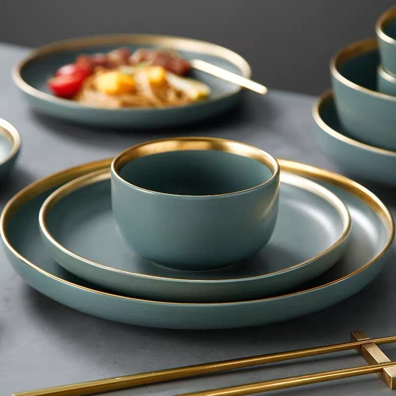 Dinnerware Set | Porcelain | Grey Green