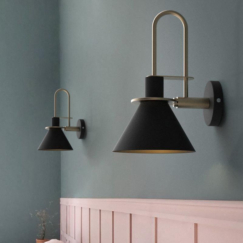 Nordic Metal Wall Sconce | Iron | Black, Pink, White, Green, Grey, Yellow