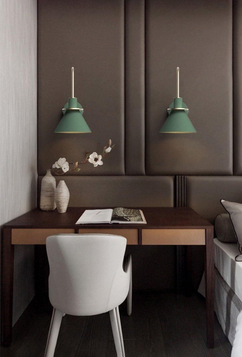 Nordic Metal Wall Sconce | Iron | Black, Pink, White, Green, Grey, Yellow