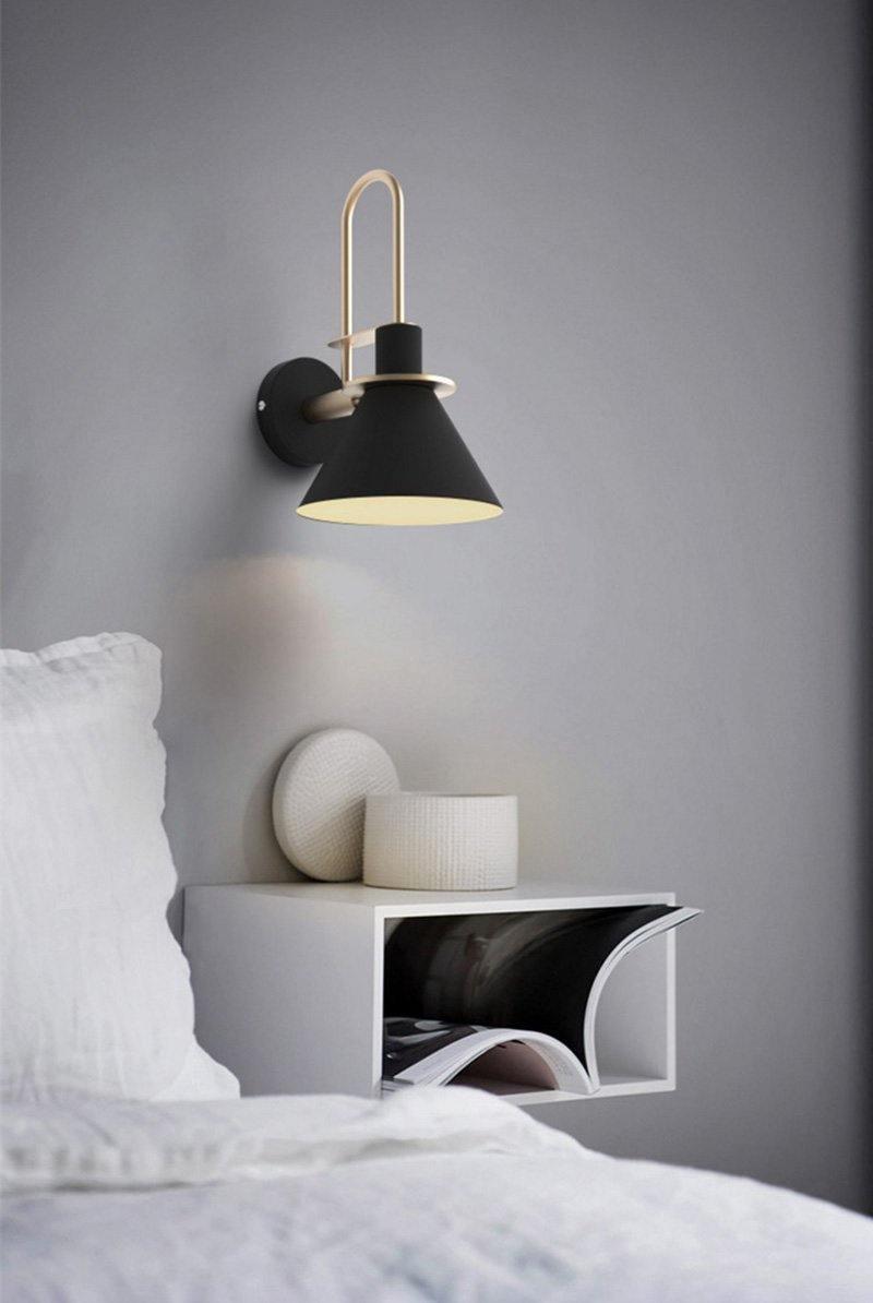 Nordic Metal Wall Sconce | Iron | Black, Pink, White, Green, Grey, Yellow
