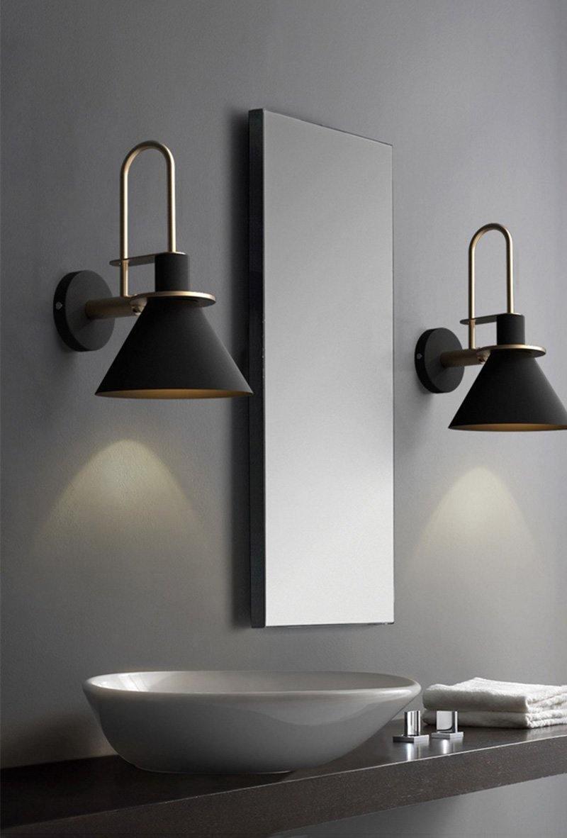 Nordic Metal Wall Sconce | Iron | Black, Pink, White, Green, Grey, Yellow