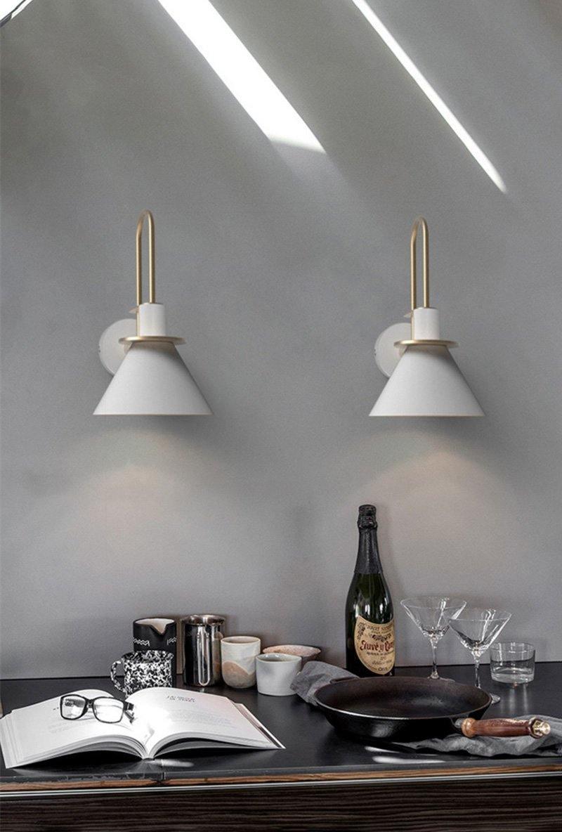 Nordic Metal Wall Sconce | Iron | Black, Pink, White, Green, Grey, Yellow