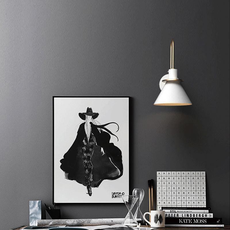 Nordic Metal Wall Sconce | Iron | Black, Pink, White, Green, Grey, Yellow