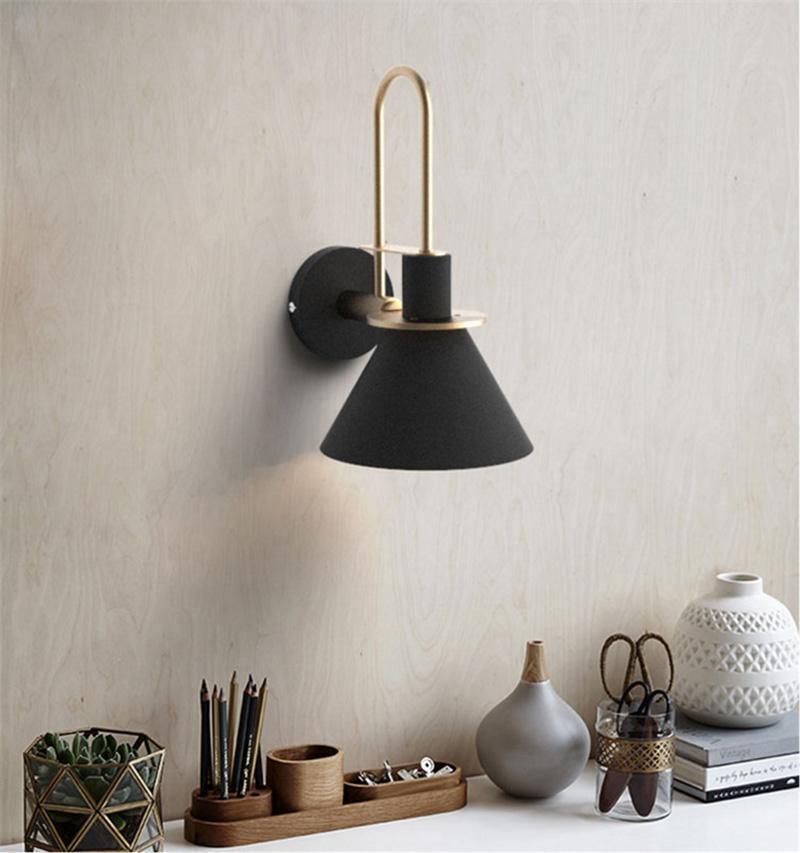 Nordic Metal Wall Sconce | Iron | Black, Pink, White, Green, Grey, Yellow
