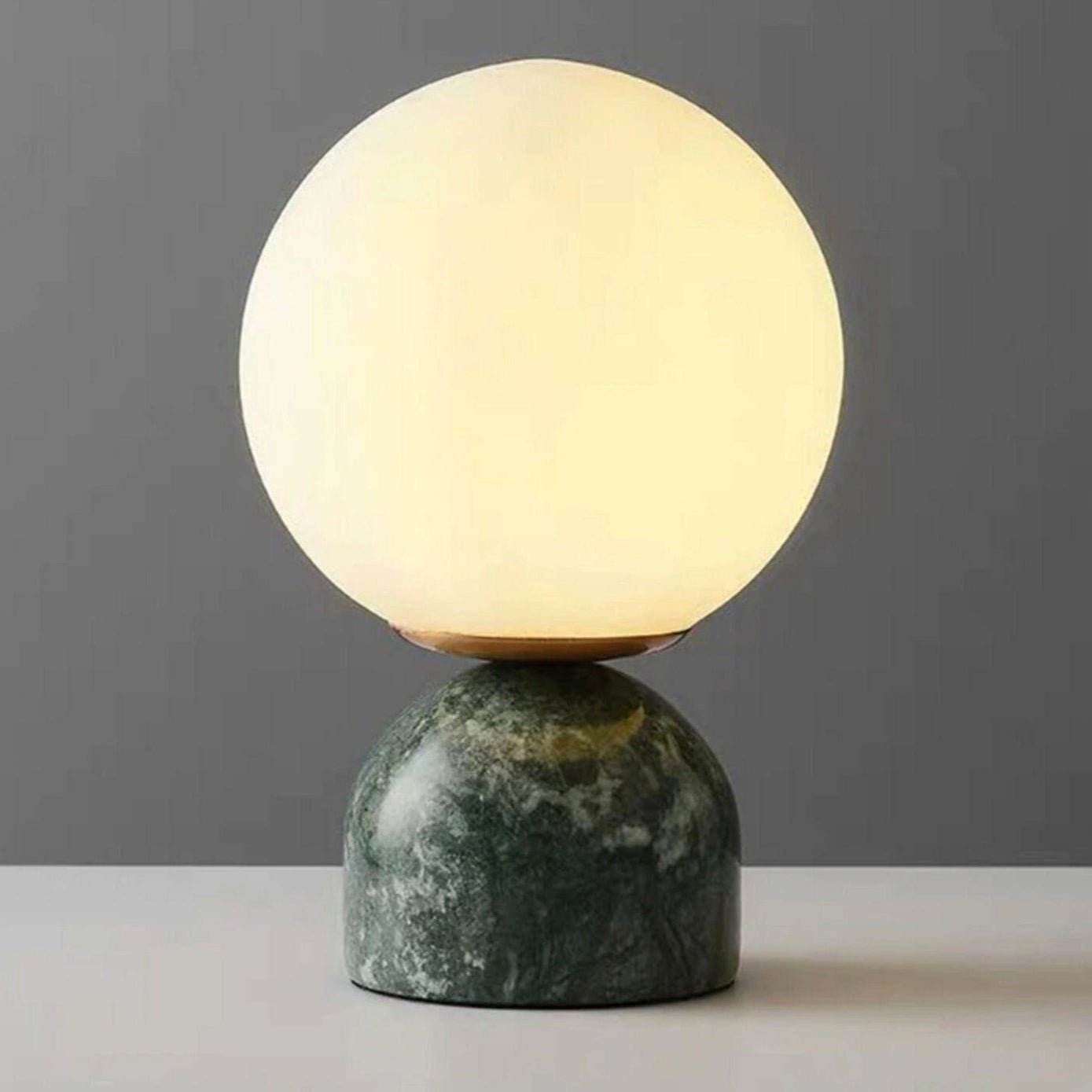 Marble Table Lamp | Elegant Glass Orb | White, Green, Black