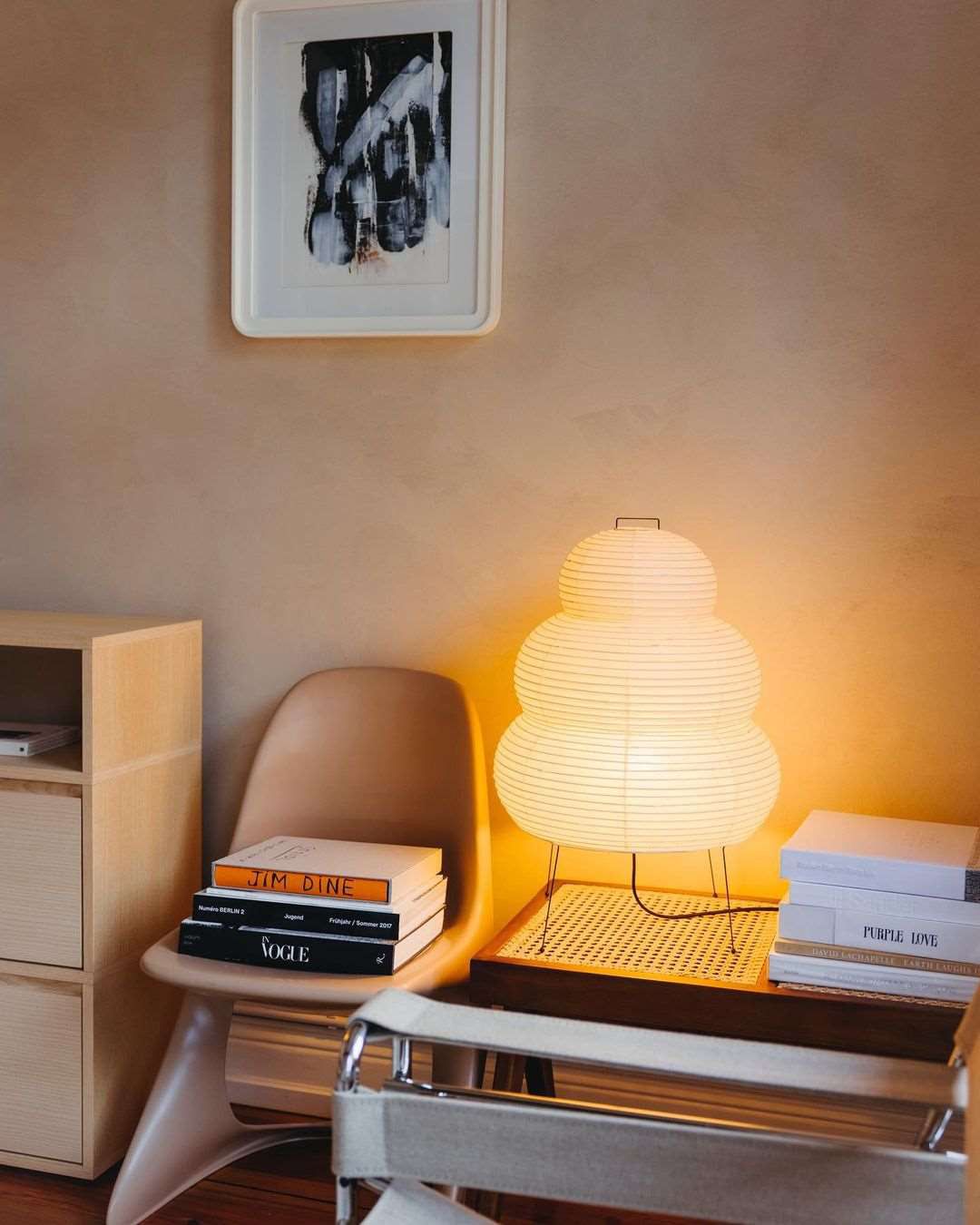 Akari Paper Table Lamp | Mulberry Rice Paper & Metal | 26cm, 30cm, 40cm Sizes