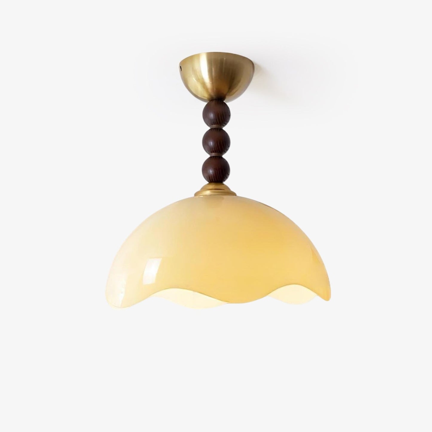 Coral Crest Ceiling Lamp | Metal & Glass | Walnut & Gold