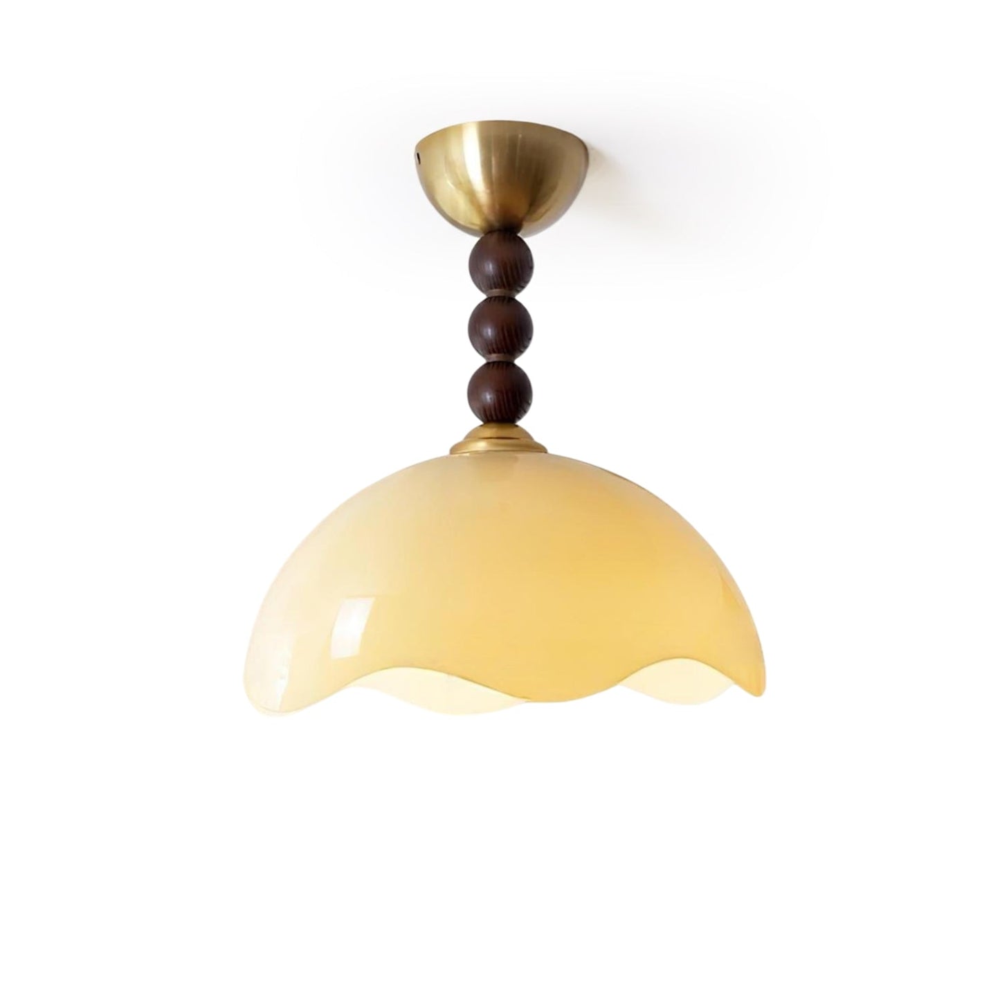 Coral Crest Ceiling Lamp | Metal & Glass | Walnut & Gold