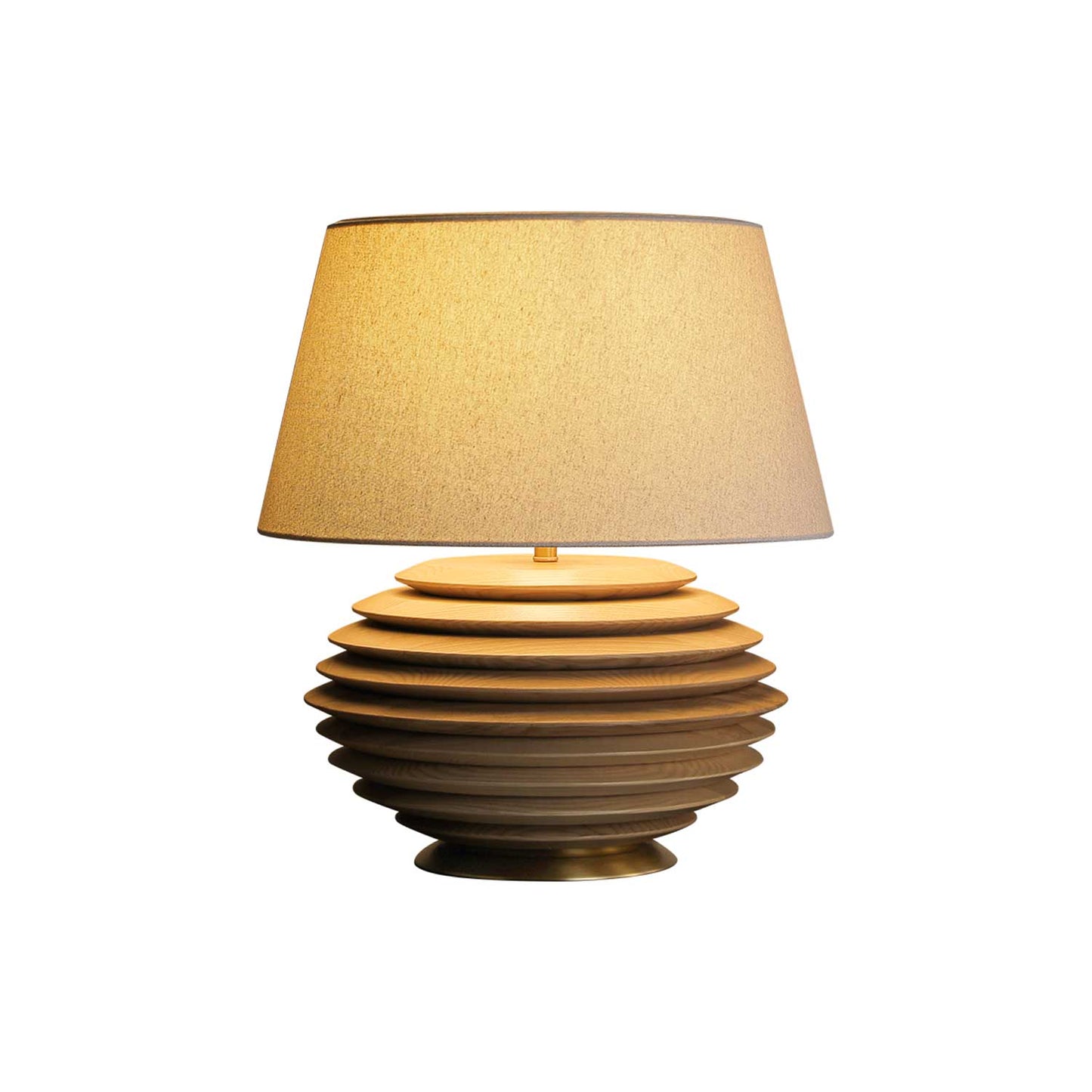 Cadence Table Lamp | Metal, Fabric, Wood | Grey Shade