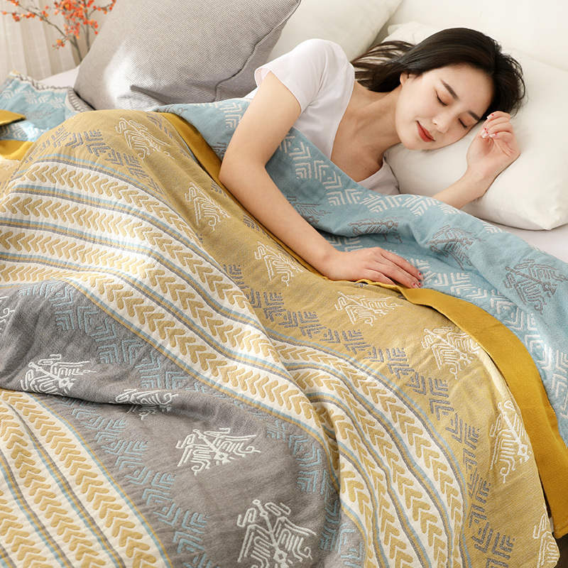 Cotton Reversible Quilt | Wheat Ear Print | Full/Queen Size