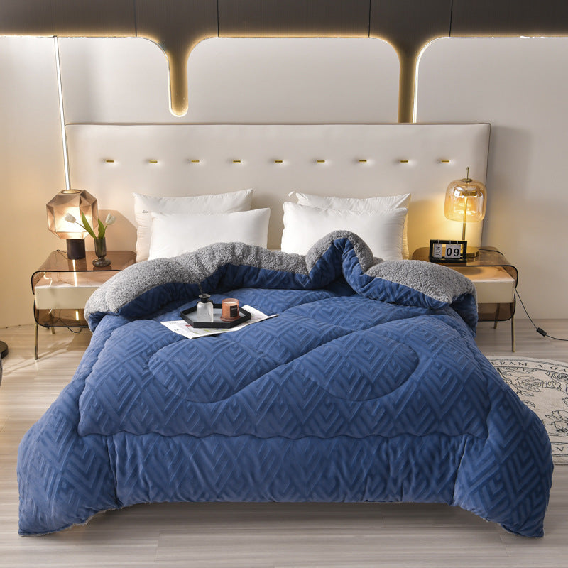 Thick Sherpa Winter Blanket | Soft Polyester with Quilt Core | Available in Twin, Full, Queen, King