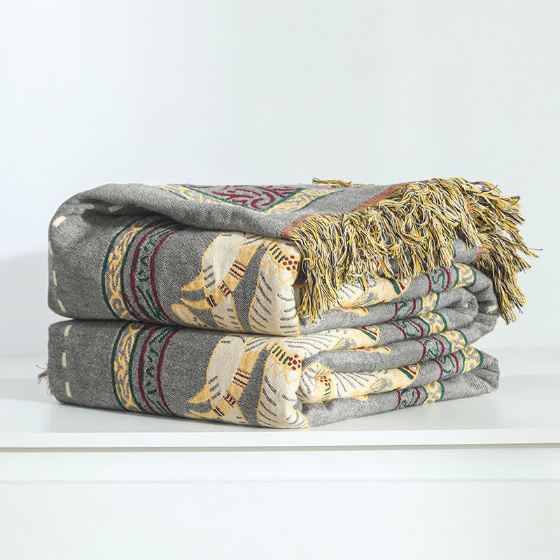 Bohemian Elephant Quilt | 100% Organic Cotton | Full & Queen Sizes