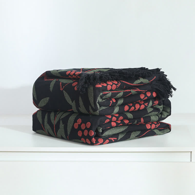 Cotton Gauze Quilt | Reversible Begonia Fruit Design | Full/Queen Size
