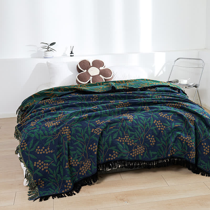 Cotton Gauze Quilt | Reversible Begonia Fruit Design | Full/Queen Size