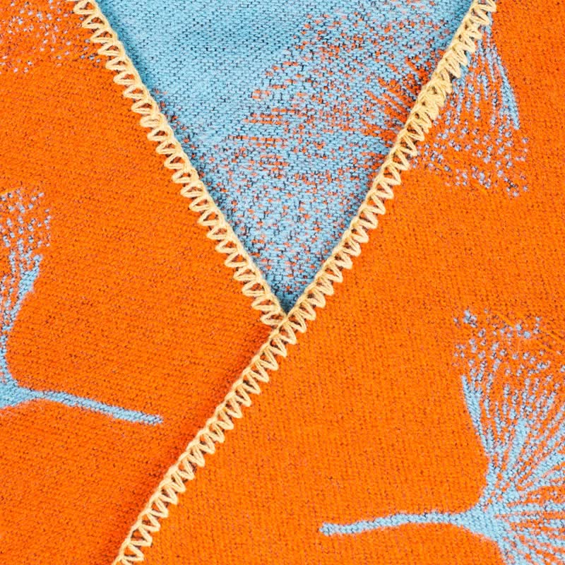 Ginkgo Leaf Travel Shawl | Soft Acrylic | 51" x 59"