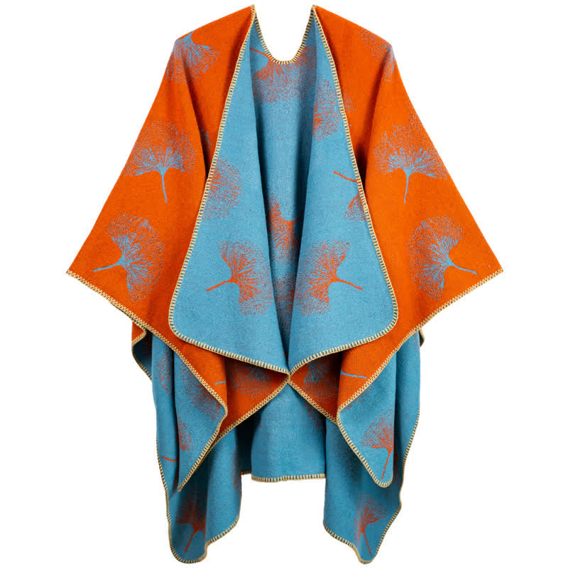 Ginkgo Leaf Travel Shawl | Soft Acrylic | 51" x 59"