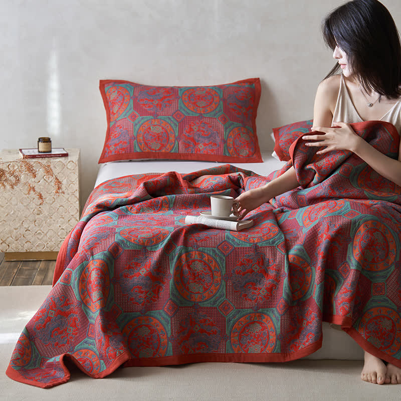 Cotton Gauze Quilt Set | Eco-Friendly Dual Layer | Full/Queen/King Sizes