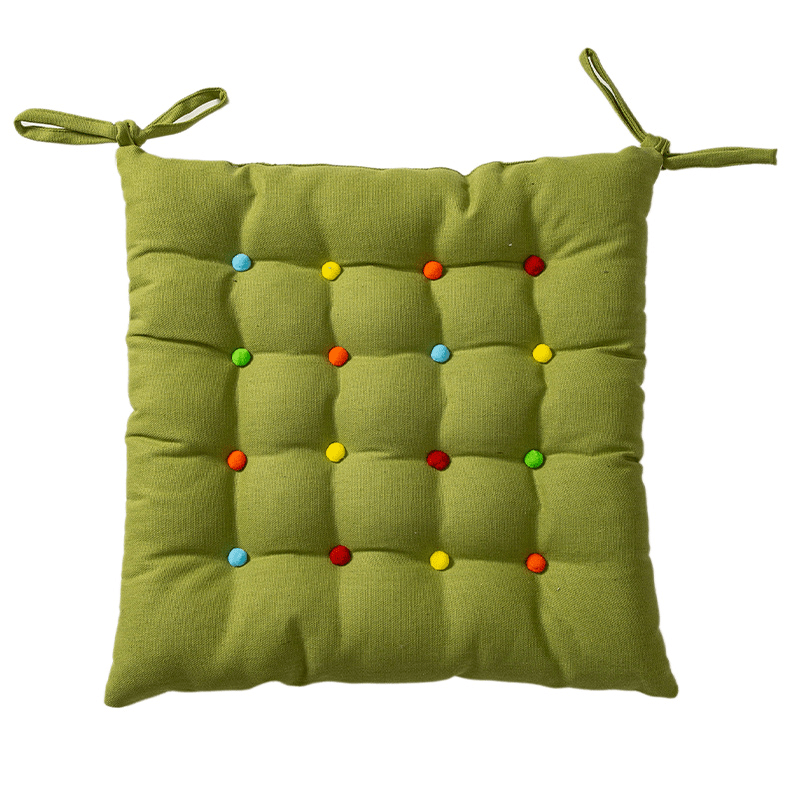 Square Decorative Floor Cushion | Soft Polyester with Colorful Dots | 16" x 16"
