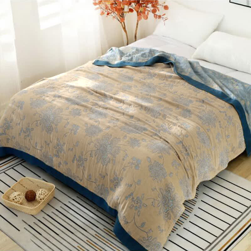 Cotton Reversible Quilt | Flower Print | Full/Queen Size