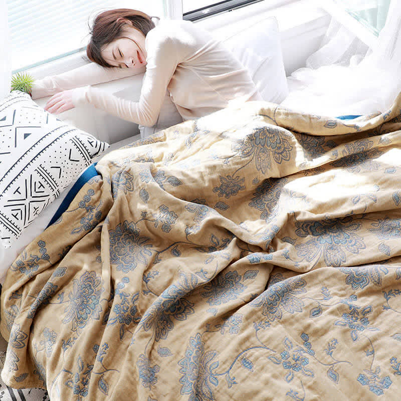 Cotton Reversible Quilt | Flower Print | Full/Queen Size