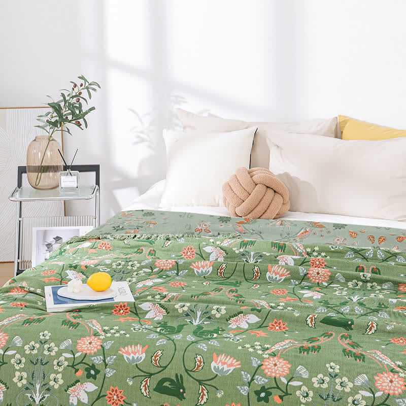 Reversible Cotton Quilt | Eco-Friendly Floral Prints | Multiple Sizes