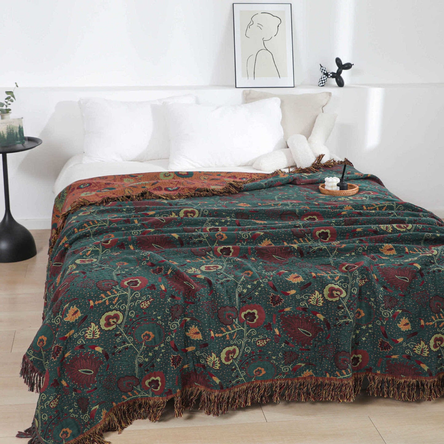 Bohemian Floral Quilt | 100% Cotton Gauze | Available in Full, Queen, King Sizes