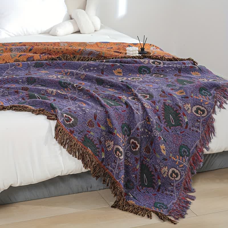 Bohemian Floral Quilt | 100% Cotton Gauze | Available in Full, Queen, King Sizes