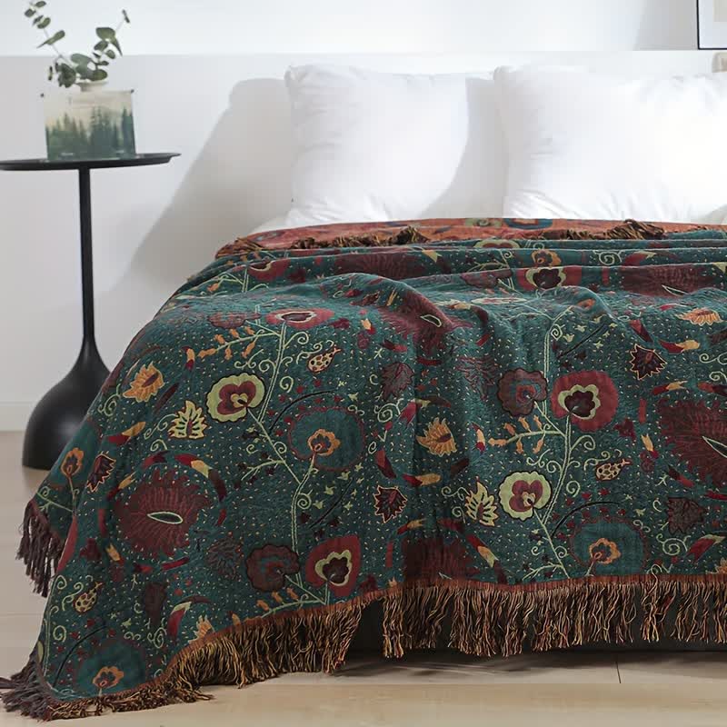 Bohemian Floral Quilt | 100% Cotton Gauze | Available in Full, Queen, King Sizes