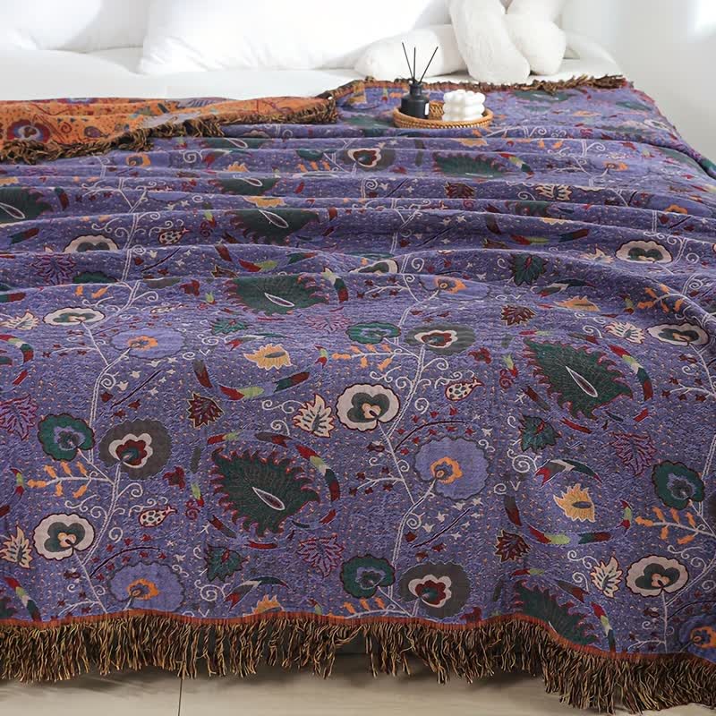 Bohemian Floral Quilt | 100% Cotton Gauze | Available in Full, Queen, King Sizes