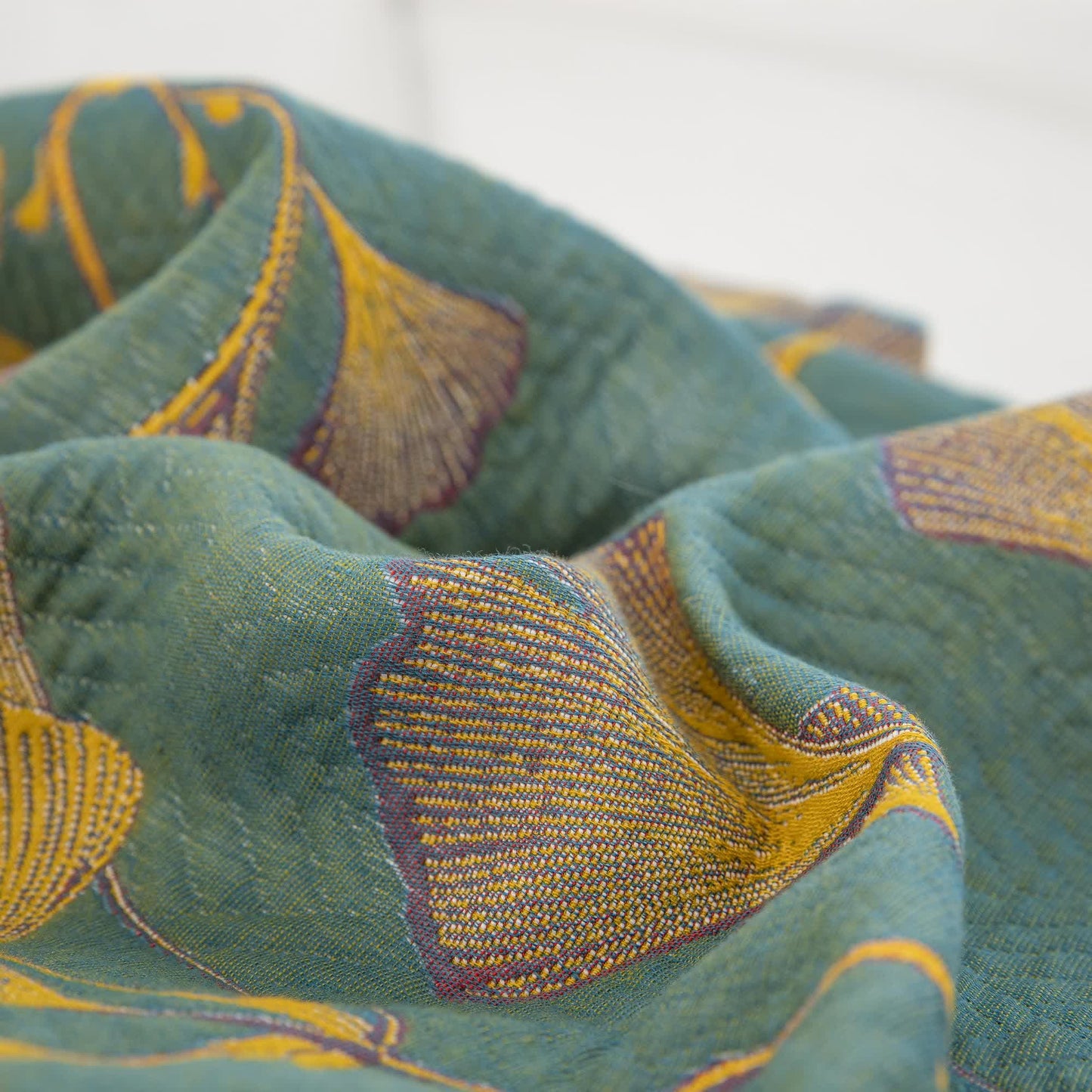 Cotton Gauze Pillowcases | Jacquard Ginkgo Leaf Design | Set of 2