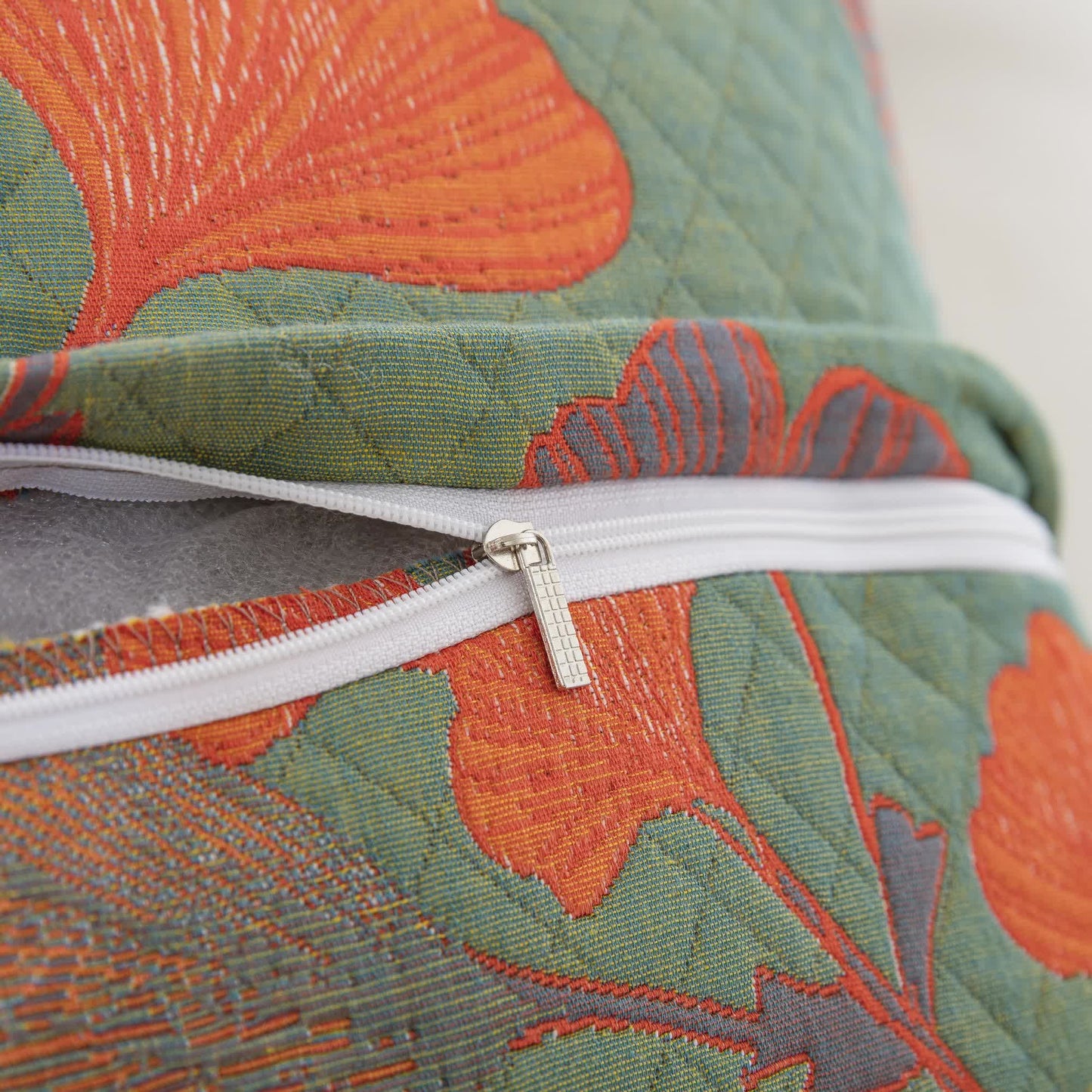 Cotton Gauze Pillowcases | Jacquard Ginkgo Leaf Design | Set of 2