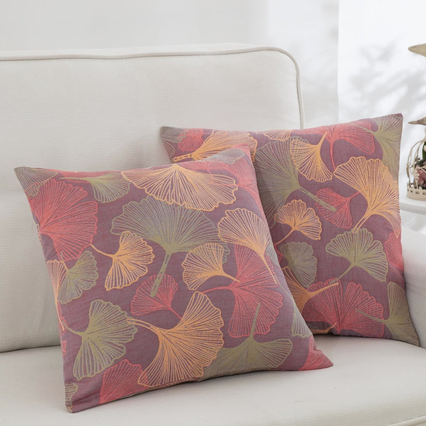 Ginkgo Leaf Cotton Gauze Pillowcases | Premium Pure Cotton | Set of 2