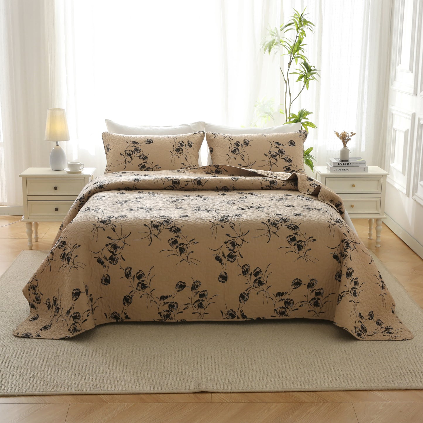 Floral Bedding Set | 100% Cotton | Quilt & Pillowcases