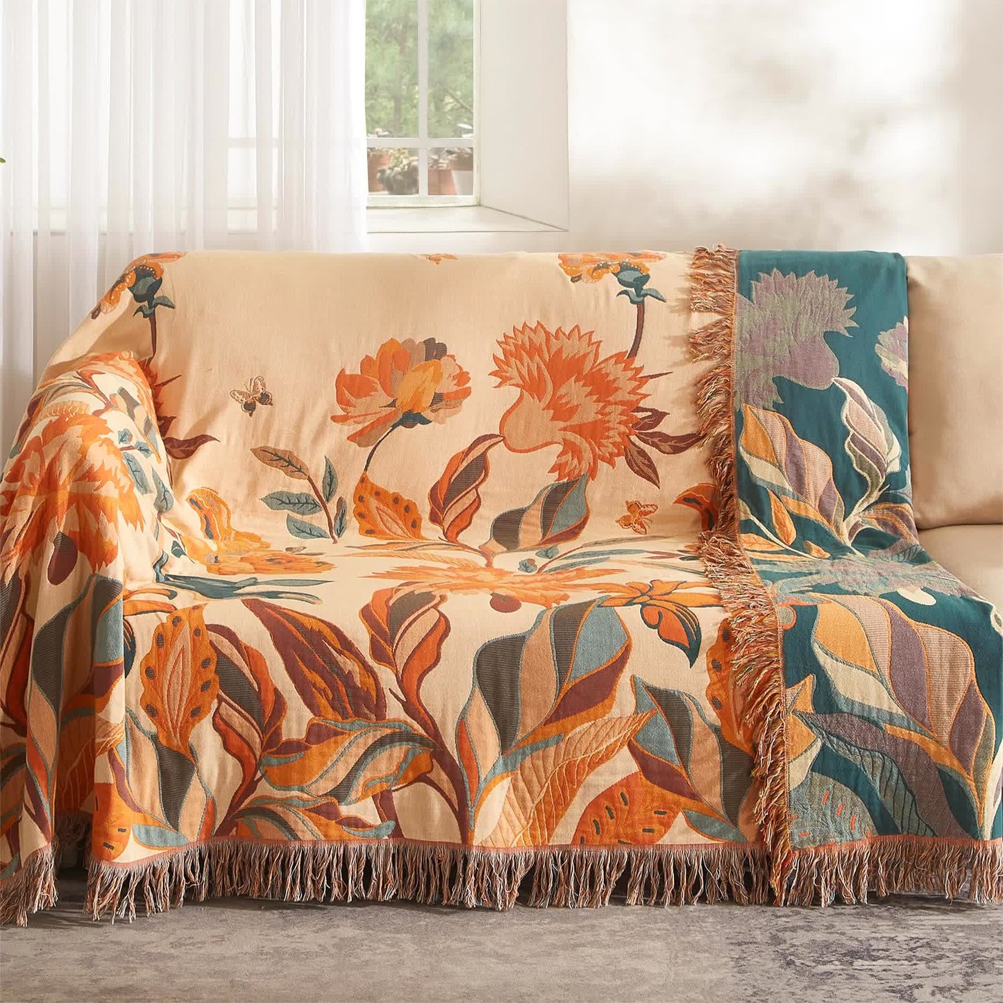 Floral Quilt | Eco-Friendly Cotton Gauze | Full/Queen Size