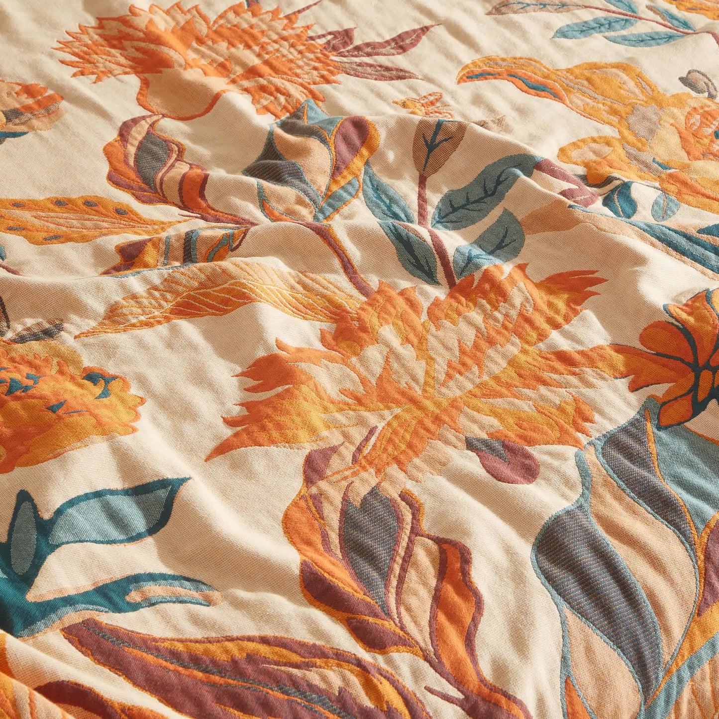 Floral Quilt | Eco-Friendly Cotton Gauze | Full/Queen Size