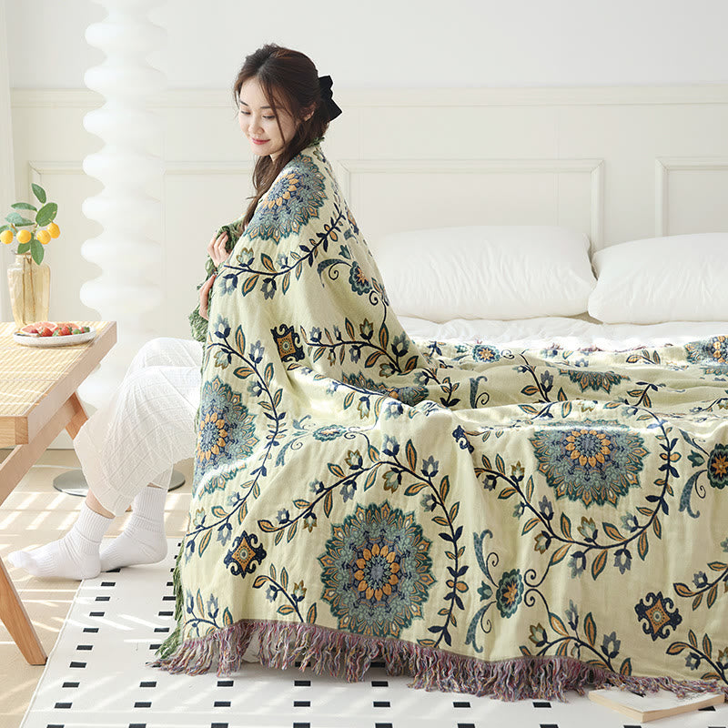 Floral Reversible Quilt | 100% Organic Cotton | Full/Queen Size
