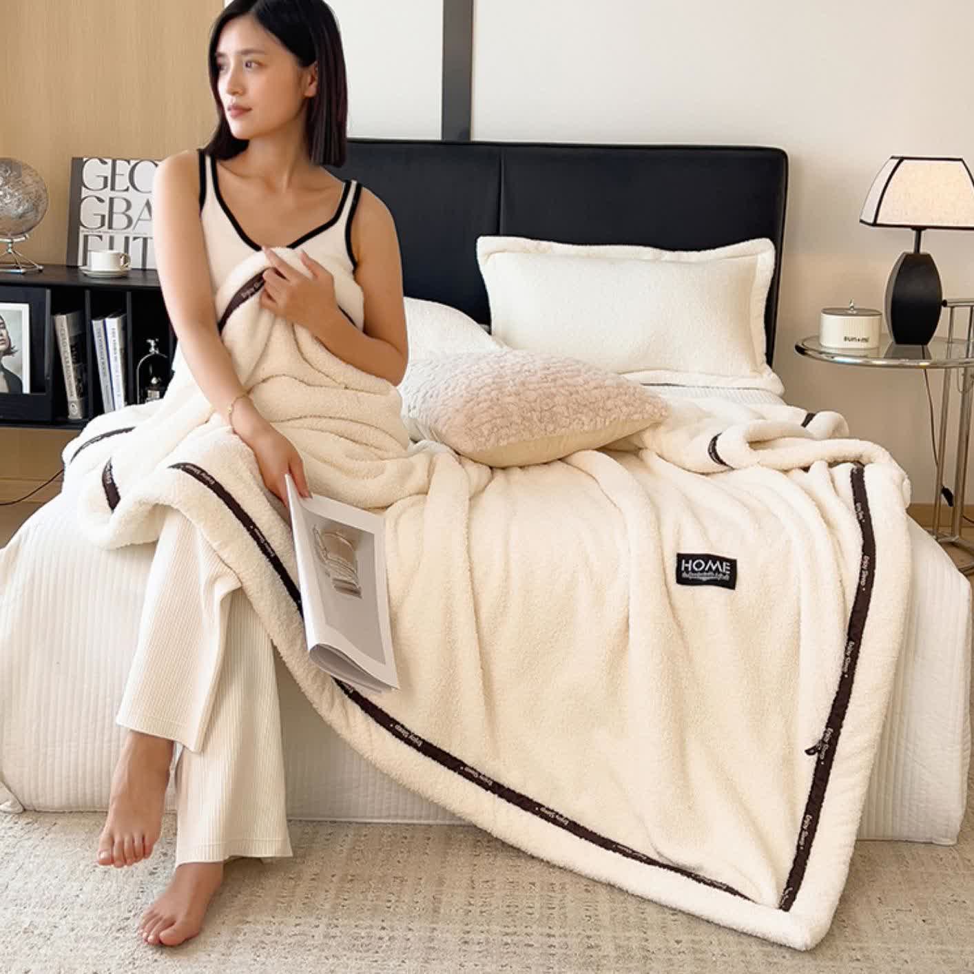 Fluffy Fleece Throw Blanket | Soft Polyester | Full Size 71"W x 86"L