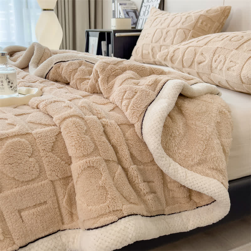 Heart Print Fleece Blanket | Soft Polyester | Multiple Sizes Available