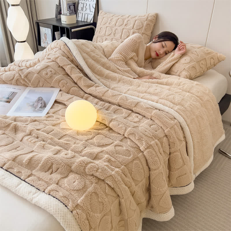 Heart Print Fleece Blanket | Soft Polyester | Multiple Sizes Available