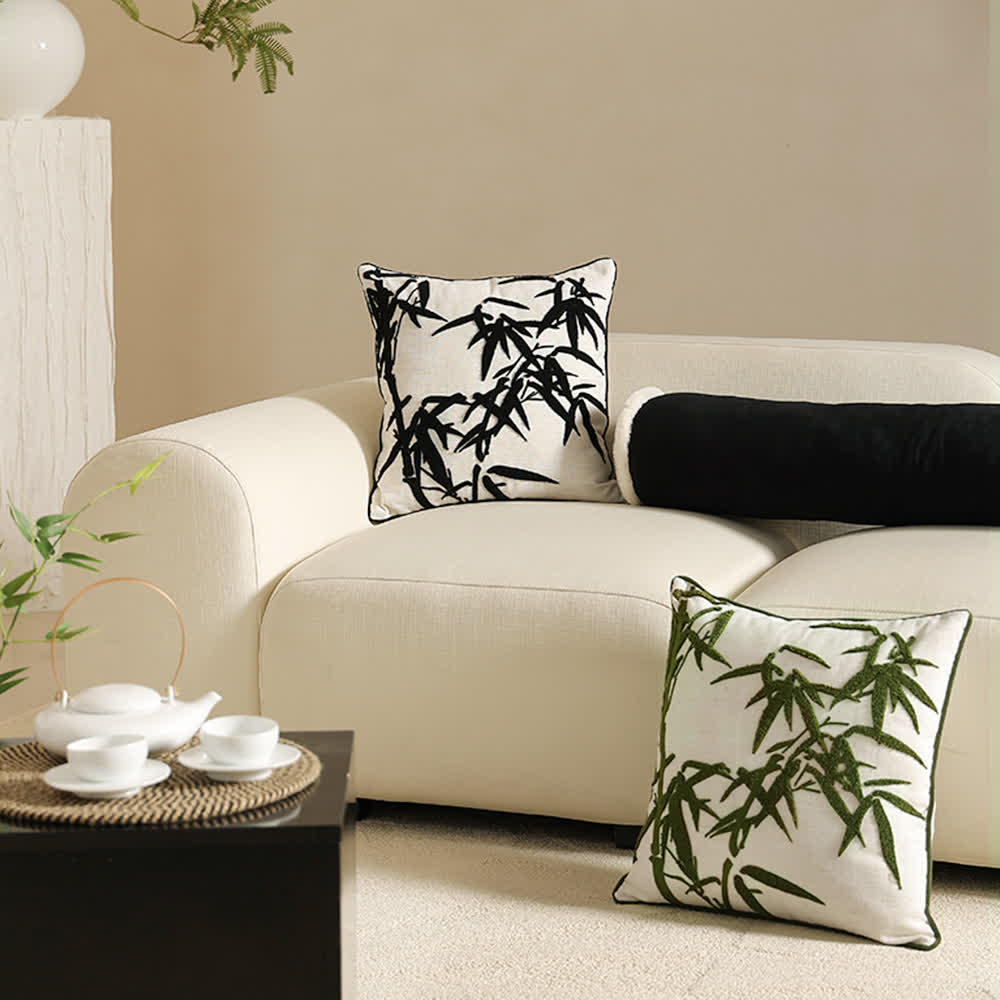Bamboo Decorative Pillowcase | Soft Polyester | 18"x18"