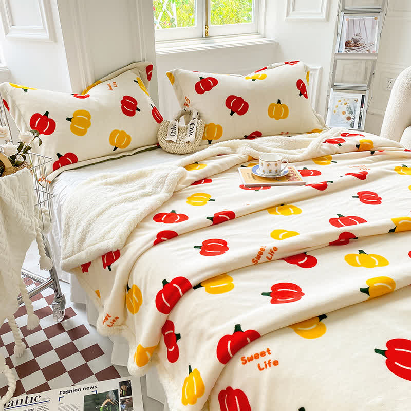 Halloween Pumpkin Fleece Blanket | Ultra-Soft Polyester | Full Size
