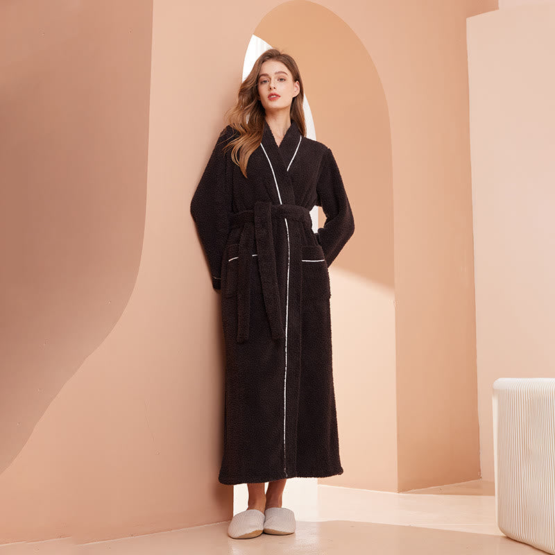Fleece Bathrobe | Plush Microfiber Polyester | Solid Color
