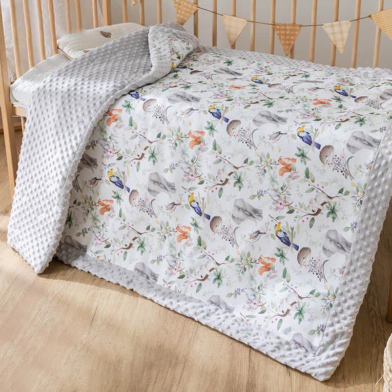 Animal Floral Baby Quilt | Premium Combed Cotton | 43" x 55"