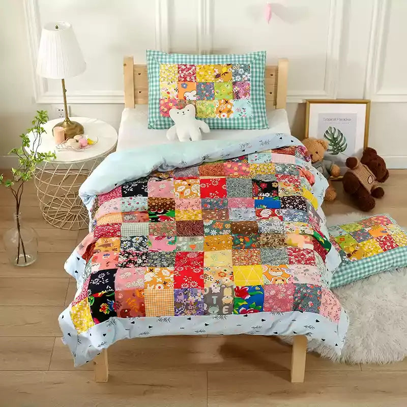 Cotton Baby Quilt | Floral Patchwork Design | 2 Sizes Available