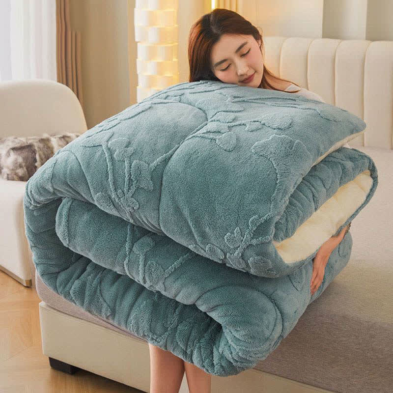 Ginkgo Leaf Winter Quilt Blanket | Jacquard Polyester | Multiple Sizes