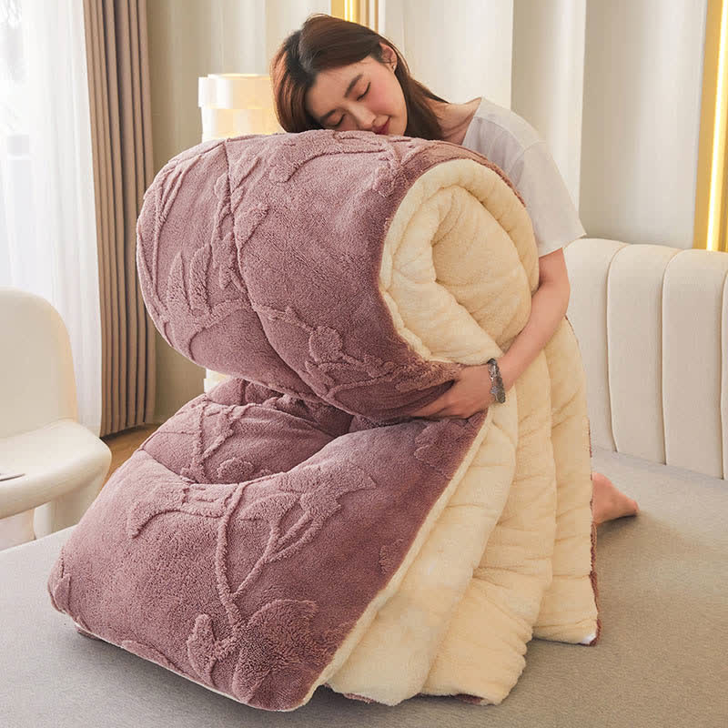 Ginkgo Leaf Winter Quilt Blanket | Jacquard Polyester | Multiple Sizes