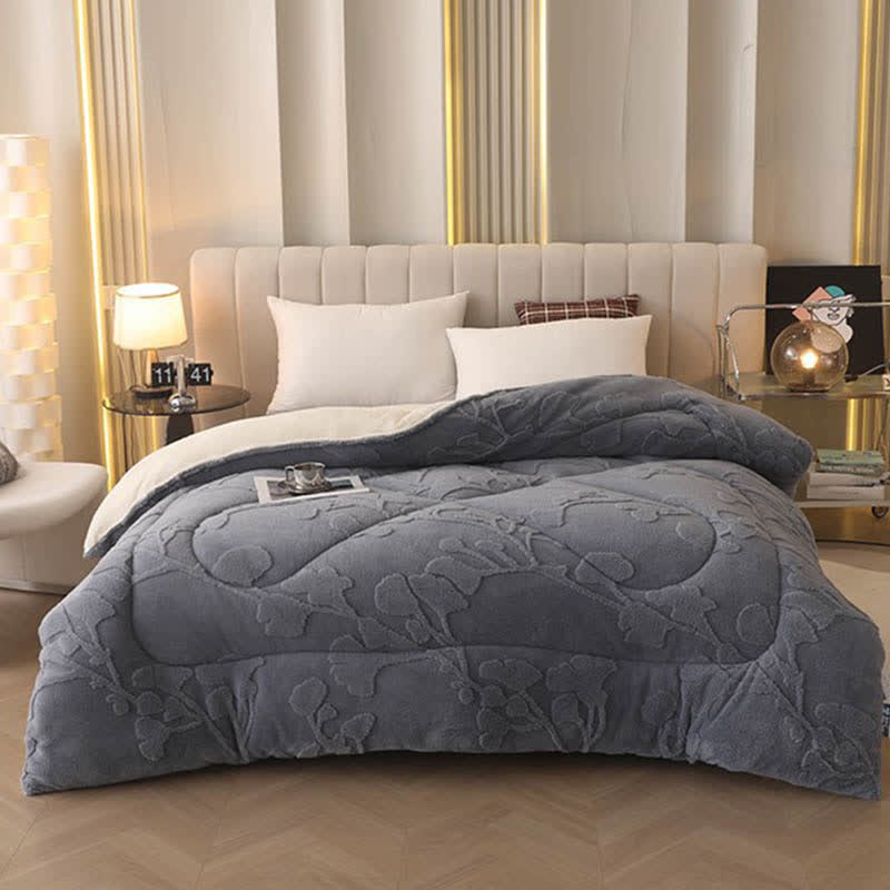 Ginkgo Leaf Winter Quilt Blanket | Jacquard Polyester | Multiple Sizes